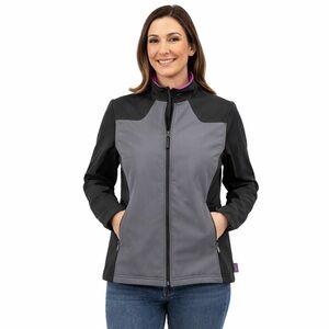 Walls Jacket Womens Large Black Fleece Lined Full Zip Hiking Soft Shell